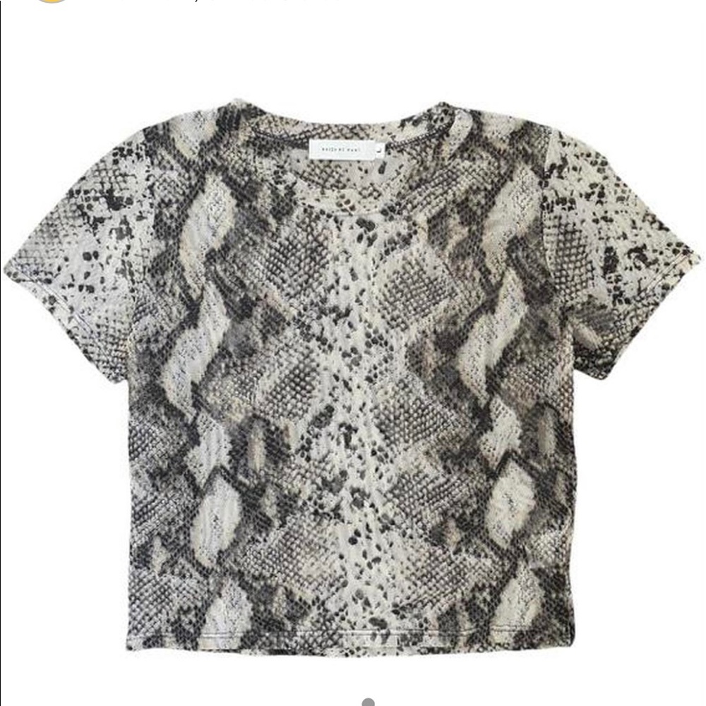 Which We Want mesh snakeprint baby tee